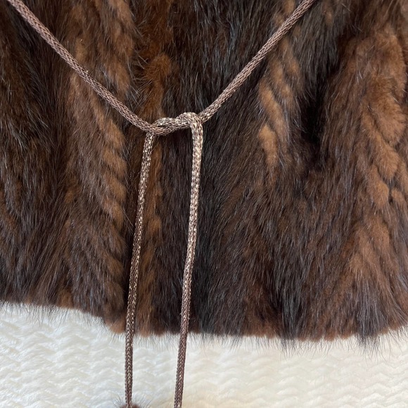 Vintage Saga Mink Pd Furs Brown Mink Tie Waist Fur Coat Size Small - Picture 5 of 16